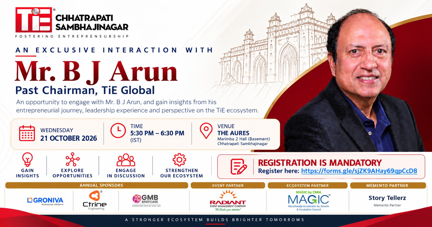 An Exclusive Interaction with Mr. B. J. Arun | TiE Chhatrapati Sambhajinagar